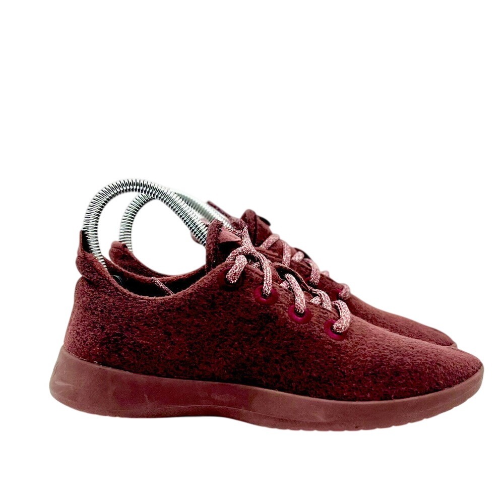 Allbirds Wool Runners Maroon Burgundy Merino Wool Sneakers Womens Size 7